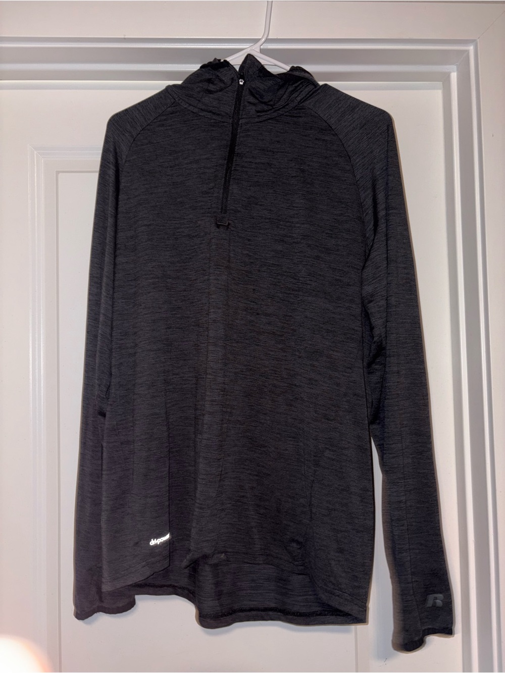 Russell Training Men's Lightweight Hooded Zip Pullover Jacket - Charcoal Gray
